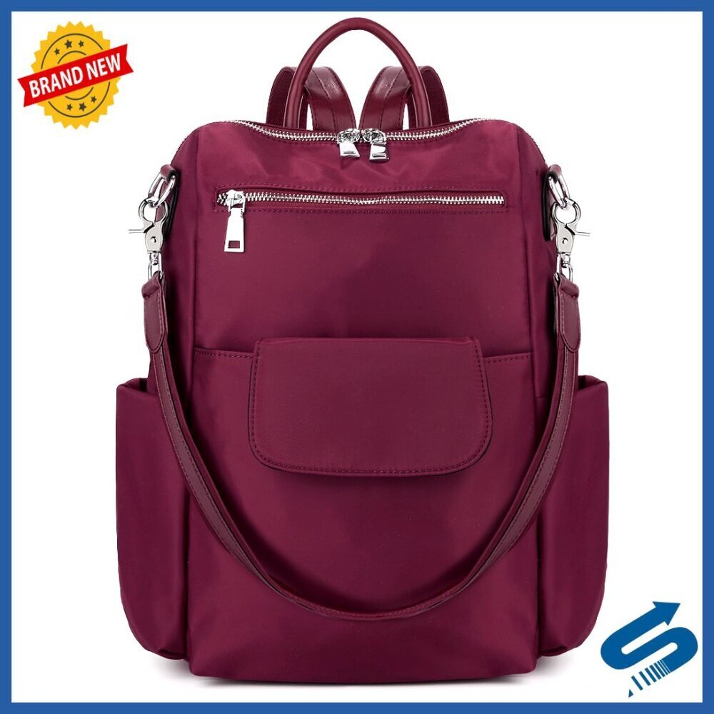 Women's Waterproof Nylon Backpack Purse Convertible 3-Way Carry Large Capacity